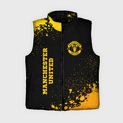 Женский жилет Manchester United - gold gradient вертикально, цвет: 3D-черный