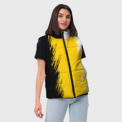 Женский жилет Имперский флаг России штрихи, цвет: 3D-черный — фото 2