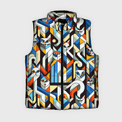 Женский жилет Узор с котами, цвет: 3D-красный