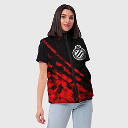 Женский жилет Club Brugge sport grunge, цвет: 3D-красный — фото 2
