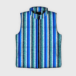Женский жилет Сине-бирюзовый полосатый