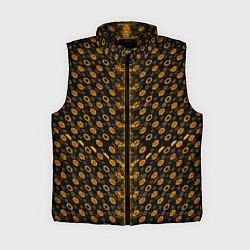 Женский жилет Жёлтые киберпанк ячейки на чёрном фоне, цвет: 3D-черный