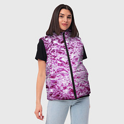 Женский жилет Сверкающая розовая фактура фольги, цвет: 3D-светло-серый — фото 2