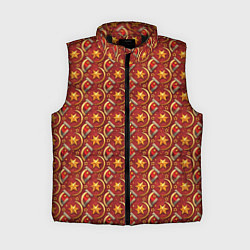 Женский жилет Паттерн СССР звезды, цвет: 3D-черный