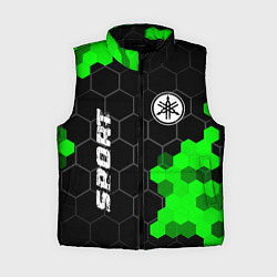 Женский жилет Yamaha green sport hexagon, цвет: 3D-черный