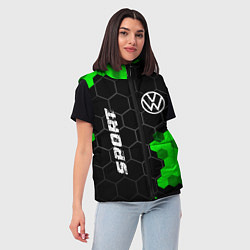 Женский жилет Volkswagen green sport hexagon, цвет: 3D-черный — фото 2