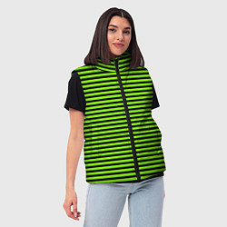 Женский жилет Кислотный зелёный в чёрную полоску, цвет: 3D-черный — фото 2