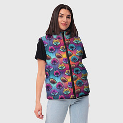 Женский жилет Furry color anime faces, цвет: 3D-красный — фото 2