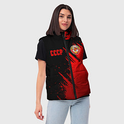 Женский жилет СССР - черно-красный, цвет: 3D-светло-серый — фото 2