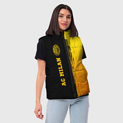 Женский жилет AC Milan - gold gradient по-вертикали, цвет: 3D-черный — фото 2