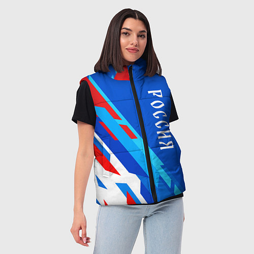 Женский жилет Абстрактный триколор Россия / 3D-Светло-серый – фото 3