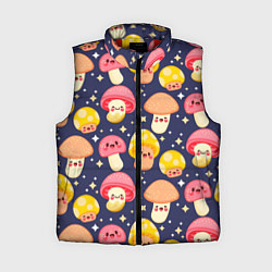 Женский жилет Веселые грибочки паттерн, цвет: 3D-красный