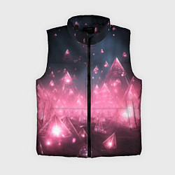 Женский жилет Розовый абстрактный космос, цвет: 3D-черный