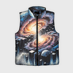 Женский жилет Слияние двух галактик - неоновое свечение