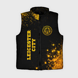Женский жилет Leicester City - gold gradient вертикально, цвет: 3D-черный
