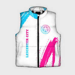 Женский жилет Leicester City neon gradient style вертикально, цвет: 3D-черный