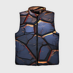 Женский жилет Темная абстрактная объемная плитка, цвет: 3D-черный