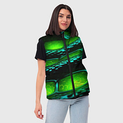 Женский жилет Зеленая змеиная абстрактная текстура, цвет: 3D-светло-серый — фото 2
