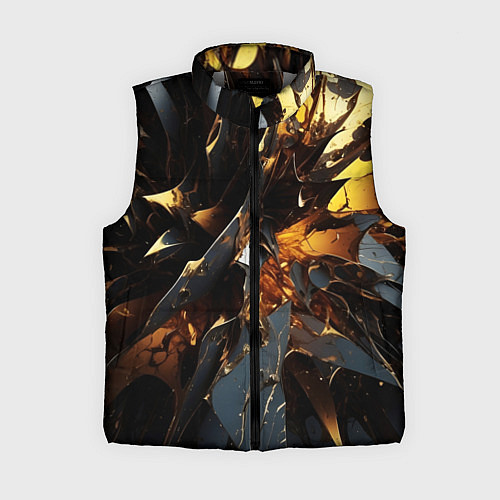Женский жилет Раскол черных плит и янтаря / 3D-Светло-серый – фото 1