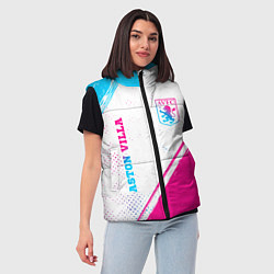 Женский жилет Aston Villa neon gradient style вертикально, цвет: 3D-черный — фото 2