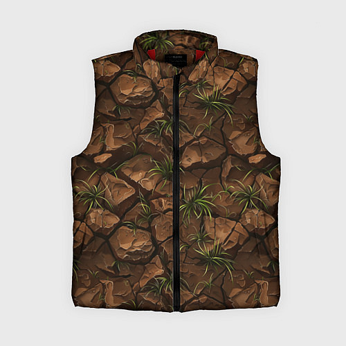 Женский жилет Текстура элементаля земли / 3D-Красный – фото 1