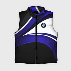 Женский жилет BMW Logotype - blue waves, цвет: 3D-черный