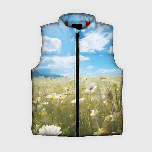 Женский жилет Ромашковое поле / 3D-Красный – фото 1