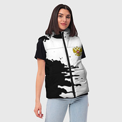 Женский жилет Россия герб звёзды в красках, цвет: 3D-красный — фото 2