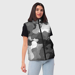 Женский жилет Камуфляж серый монохром, цвет: 3D-светло-серый — фото 2
