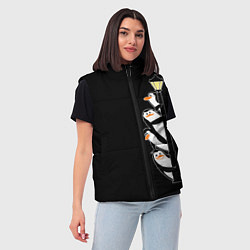 Женский жилет Пингвины на фонарном столбе, цвет: 3D-черный — фото 2