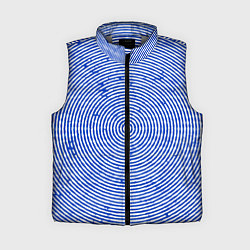 Женский жилет Круг гипнотический синий, цвет: 3D-светло-серый