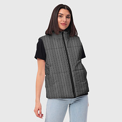 Женский жилет Чёрно-белый полосы в горошек, цвет: 3D-черный — фото 2