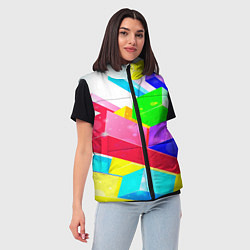 Женский жилет Цветные столбы, цвет: 3D-красный — фото 2