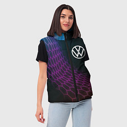 Женский жилет Volkswagen neon hexagon, цвет: 3D-черный — фото 2