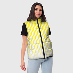Женский жилет Вертикальные волнистые линии, цвет: 3D-красный — фото 2