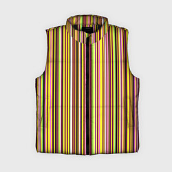 Женский жилет Жёлто-розовый сочетание полосатое