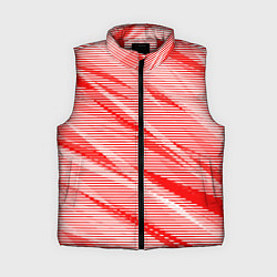 Женский жилет Полосатый красно-белый, цвет: 3D-красный