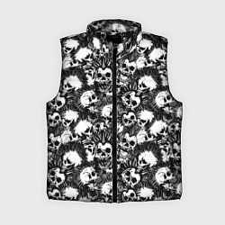 Женский жилет Панк черепа, цвет: 3D-черный