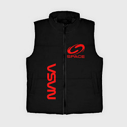 Женский жилет Nasa space red logo, цвет: 3D-черный