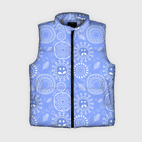 Женский жилет Синие цветочные рожицы / 3D-Светло-серый – фото 1