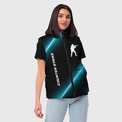Женский жилет Counter Strike неоновые лампы, цвет: 3D-черный — фото 2