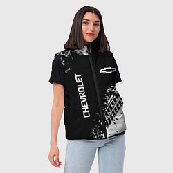 Женский жилет Шевроле: следы от шин, цвет: 3D-красный — фото 2