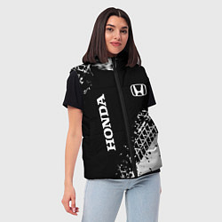 Женский жилет Хонда: следы от шин, цвет: 3D-черный — фото 2