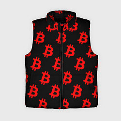 Женский жилет Bitcoin red logo money, цвет: 3D-красный