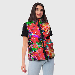 Женский жилет Пестрый цветочный узор, цвет: 3D-красный — фото 2