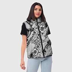 Женский жилет Старая газета, цвет: 3D-черный — фото 2