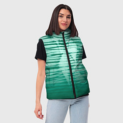 Женский жилет Tie-dye green stripes, цвет: 3D-светло-серый — фото 2