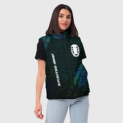 Женский жилет Spirited Away glitch blue, цвет: 3D-черный — фото 2