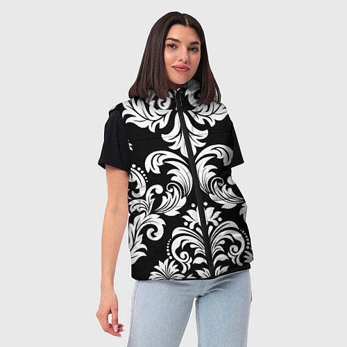 Женский жилет Дамасский орнамент / 3D-Светло-серый – фото 3