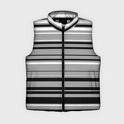 Женский жилет Серый в чёрную полоску, цвет: 3D-черный